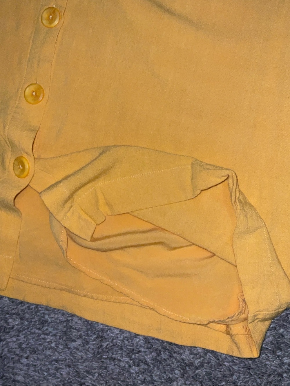 Matty M Golden Yellow Button-Front Midi Skirt Large - Picture 5 of 7